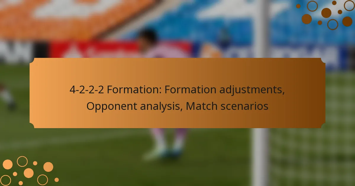4-2-2-2 Formation: Formation adjustments, Opponent analysis, Match scenarios