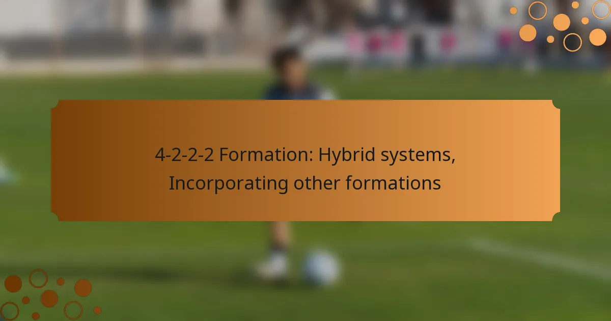 4-2-2-2 Formation: Hybrid systems, Incorporating other formations
