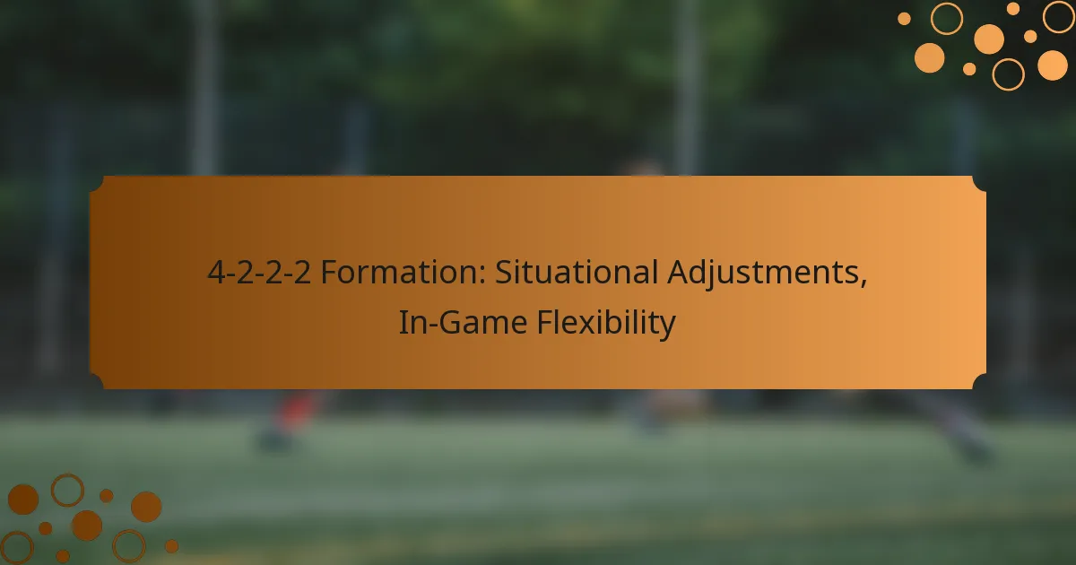 4-2-2-2 Formation: Situational Adjustments, In-Game Flexibility