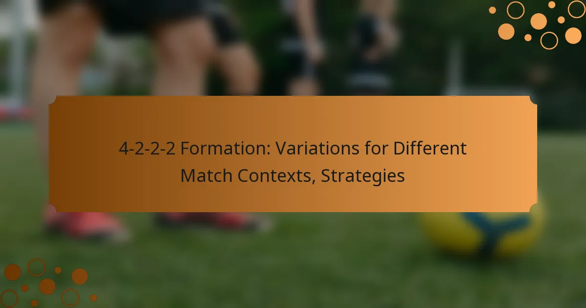 4-2-2-2 Formation: Variations for Different Match Contexts, Strategies
