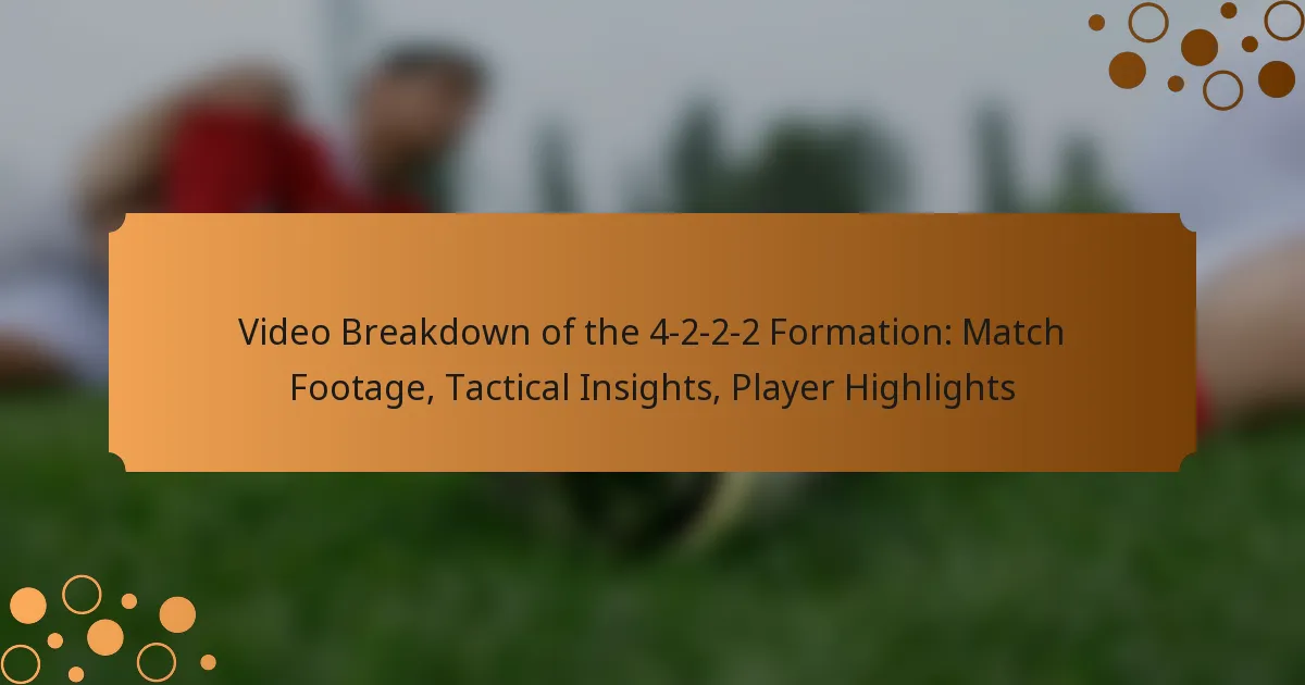 Video Breakdown of the 4-2-2-2 Formation: Match Footage, Tactical Insights, Player Highlights