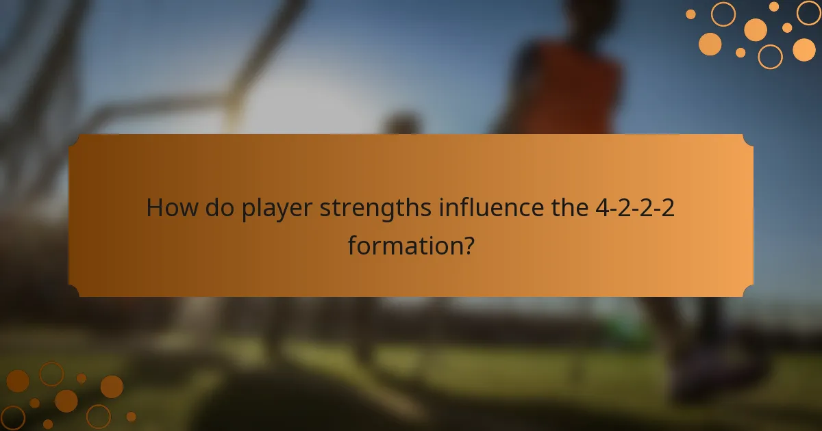 How do player strengths influence the 4-2-2-2 formation?