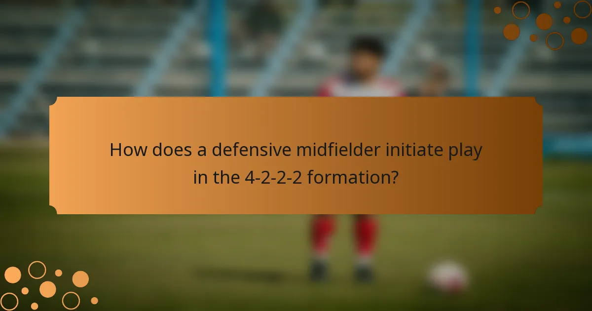 How does a defensive midfielder initiate play in the 4-2-2-2 formation?