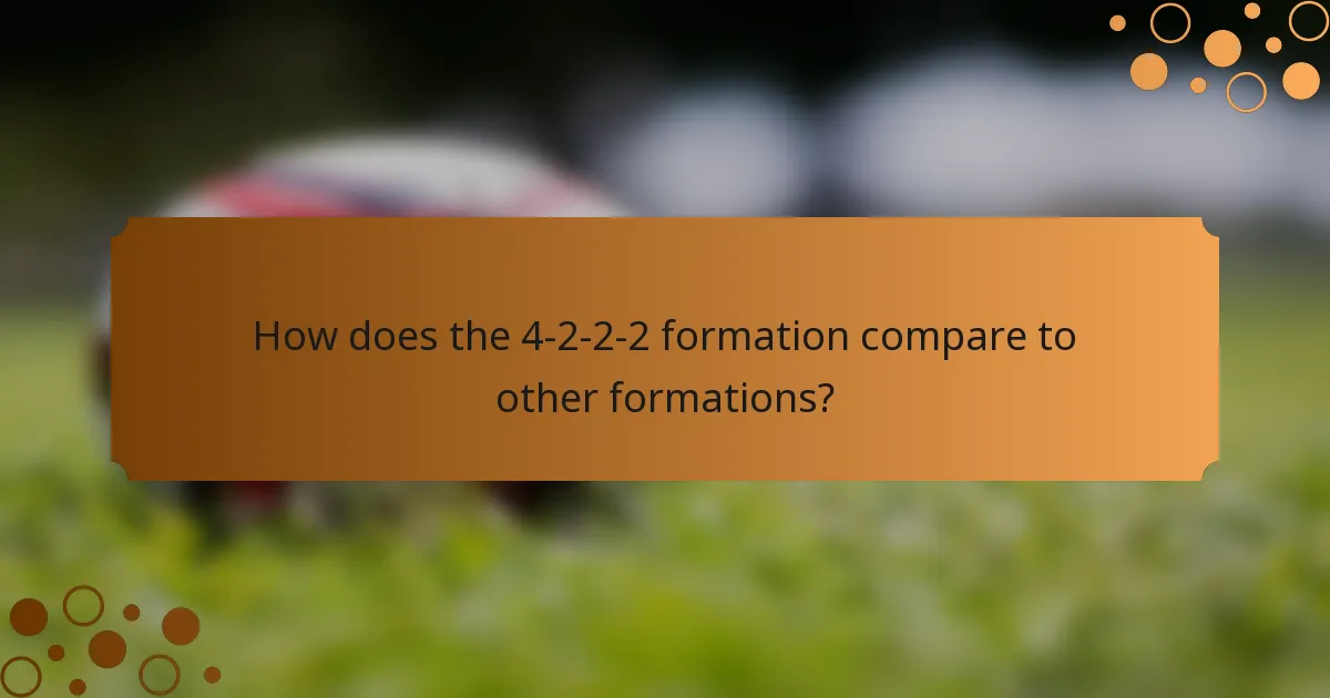 How does the 4-2-2-2 formation compare to other formations?