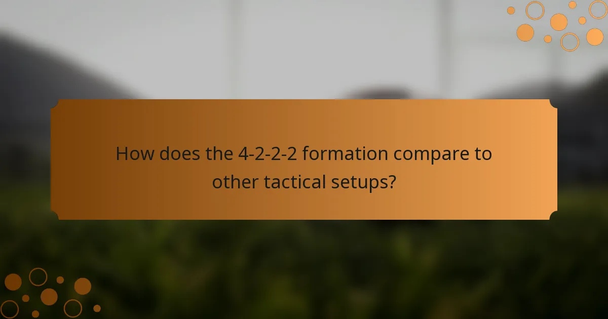How does the 4-2-2-2 formation compare to other tactical setups?