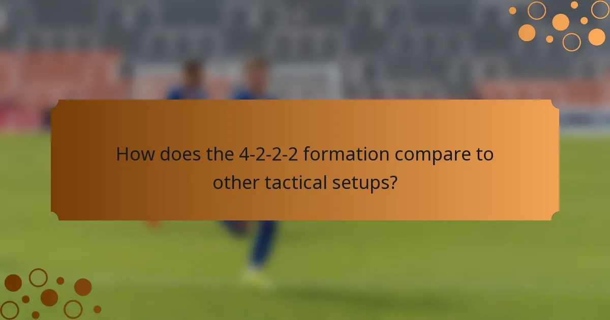 How does the 4-2-2-2 formation compare to other tactical setups?