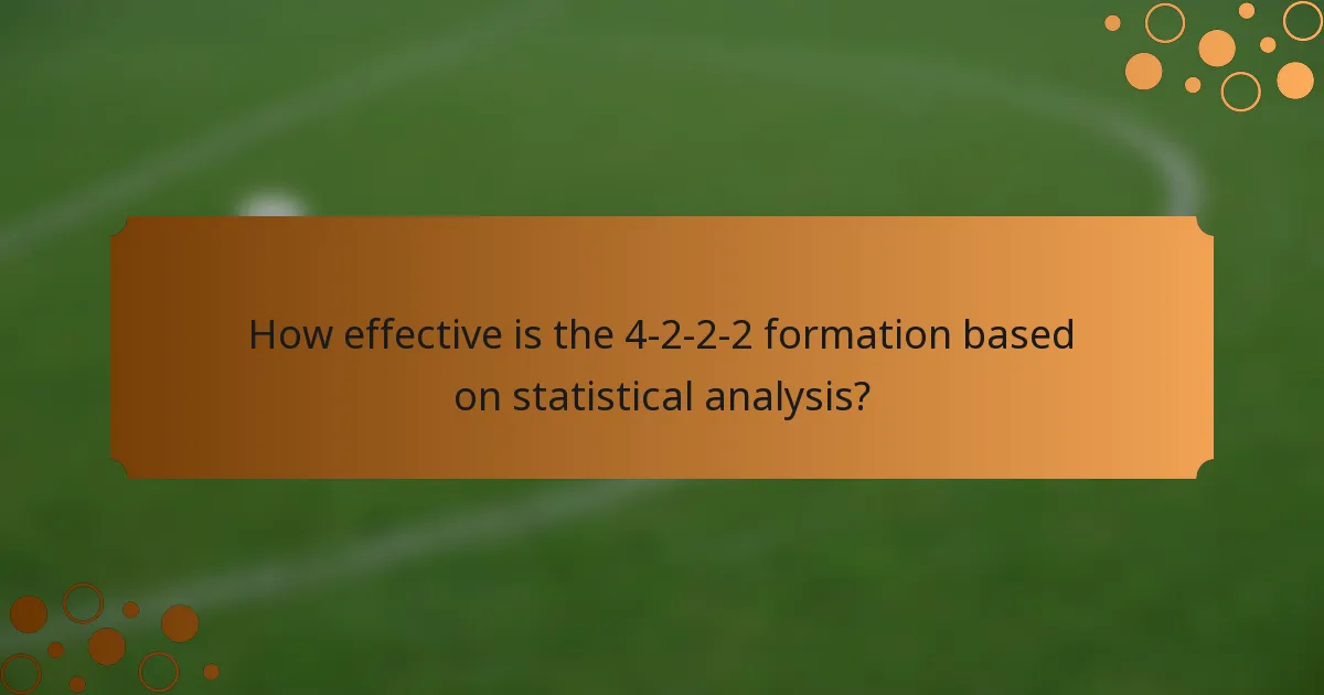 How effective is the 4-2-2-2 formation based on statistical analysis?