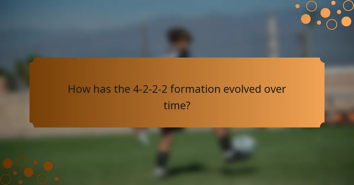 How has the 4-2-2-2 formation evolved over time?