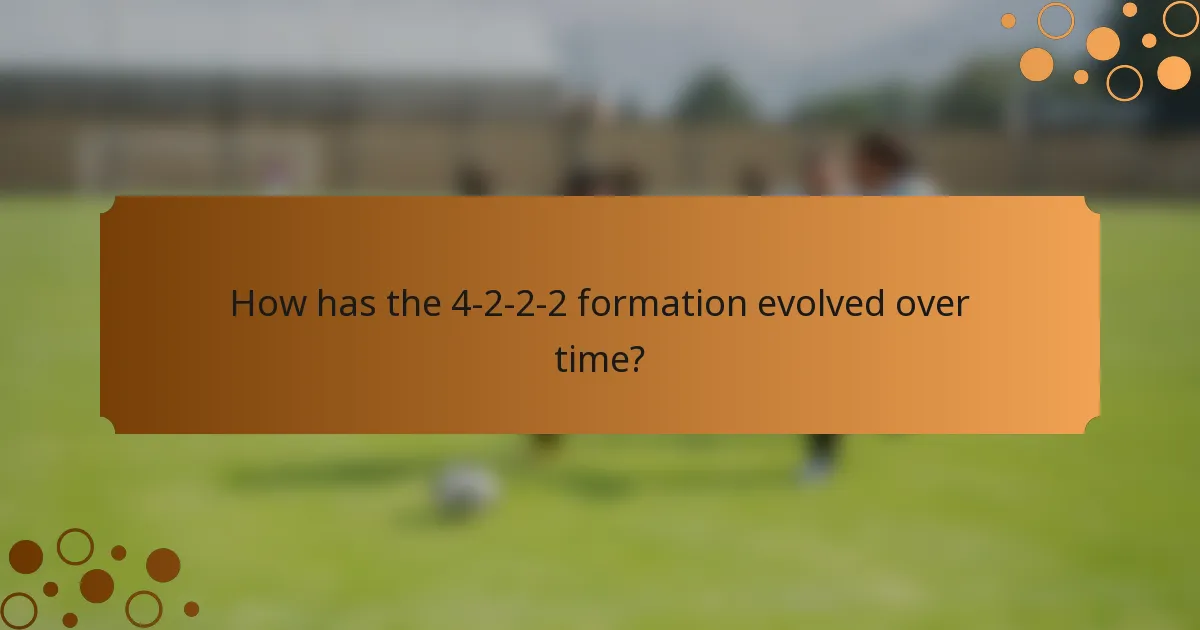 How has the 4-2-2-2 formation evolved over time?