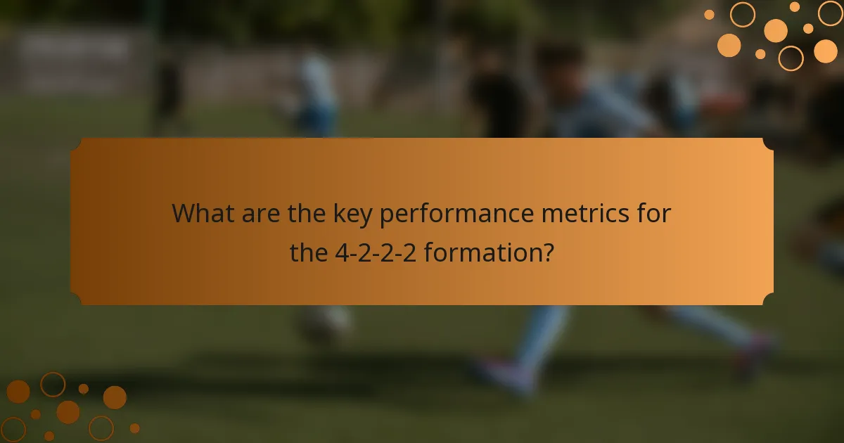 What are the key performance metrics for the 4-2-2-2 formation?