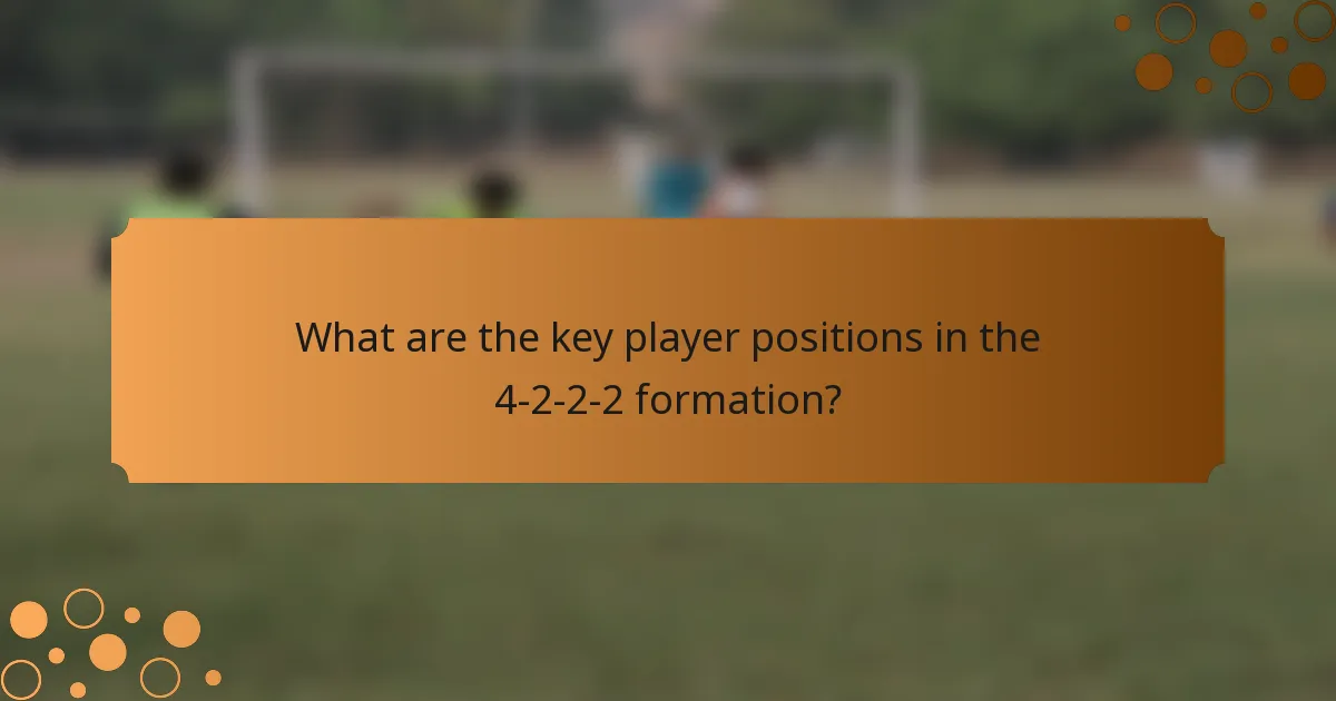 What are the key player positions in the 4-2-2-2 formation?