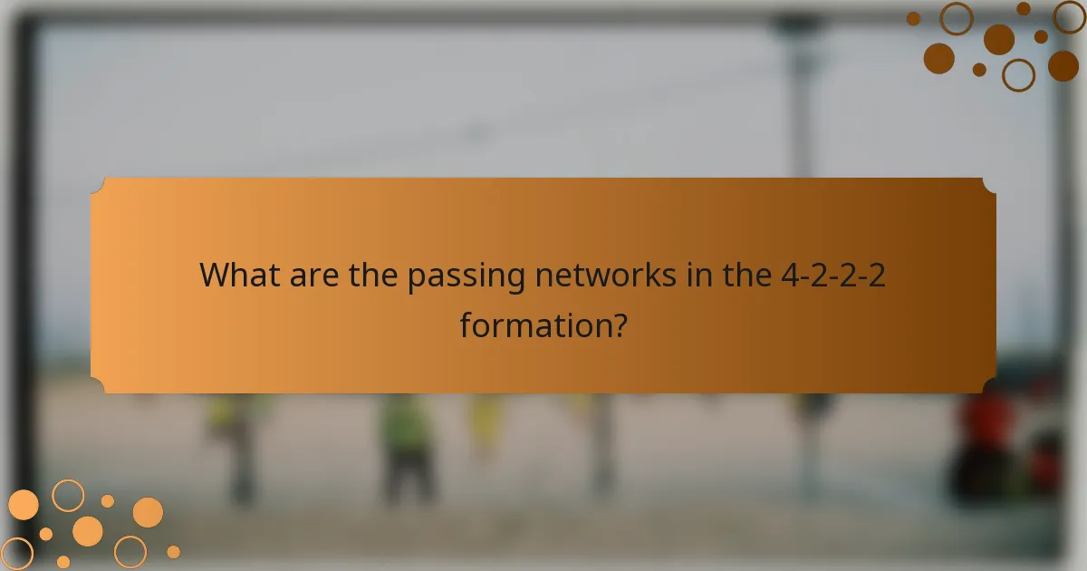 What are the passing networks in the 4-2-2-2 formation?