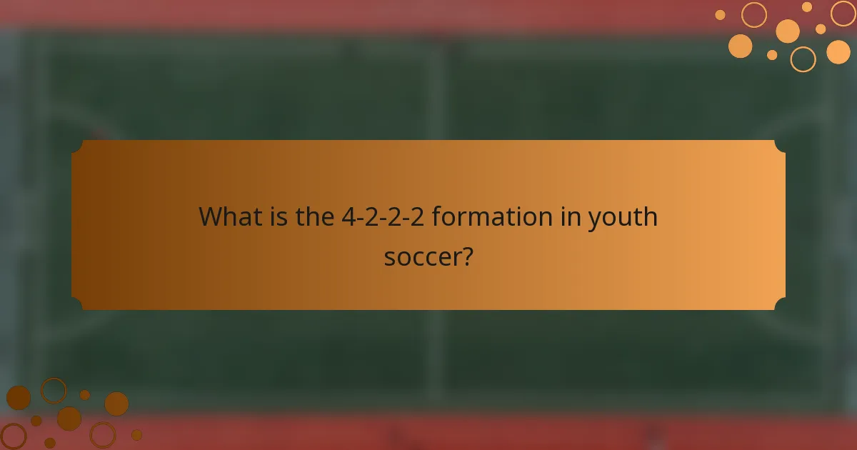 What is the 4-2-2-2 formation in youth soccer?