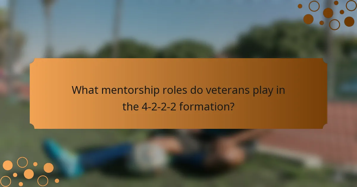 What mentorship roles do veterans play in the 4-2-2-2 formation?