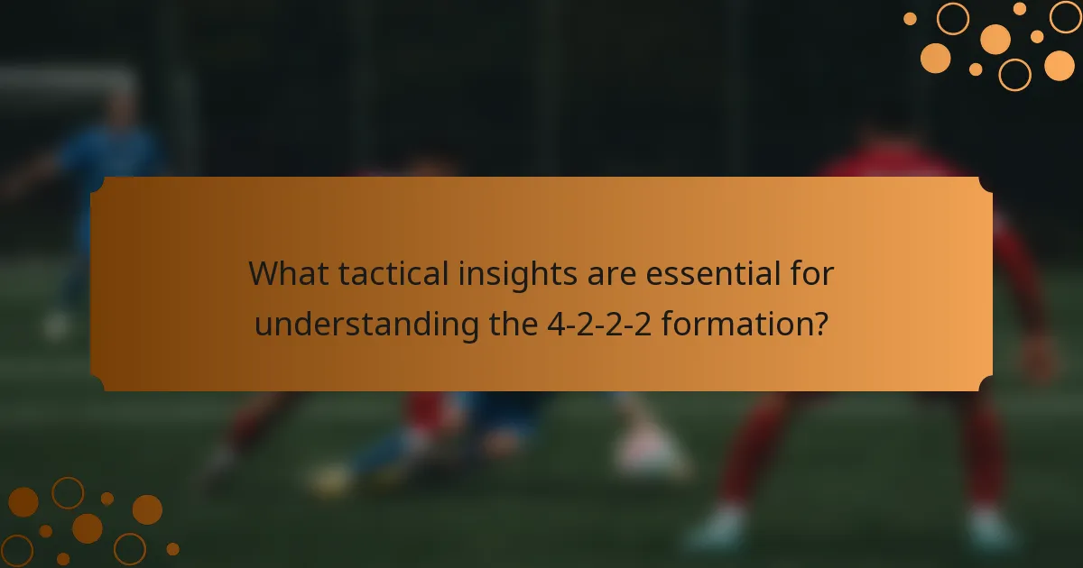 What tactical insights are essential for understanding the 4-2-2-2 formation?