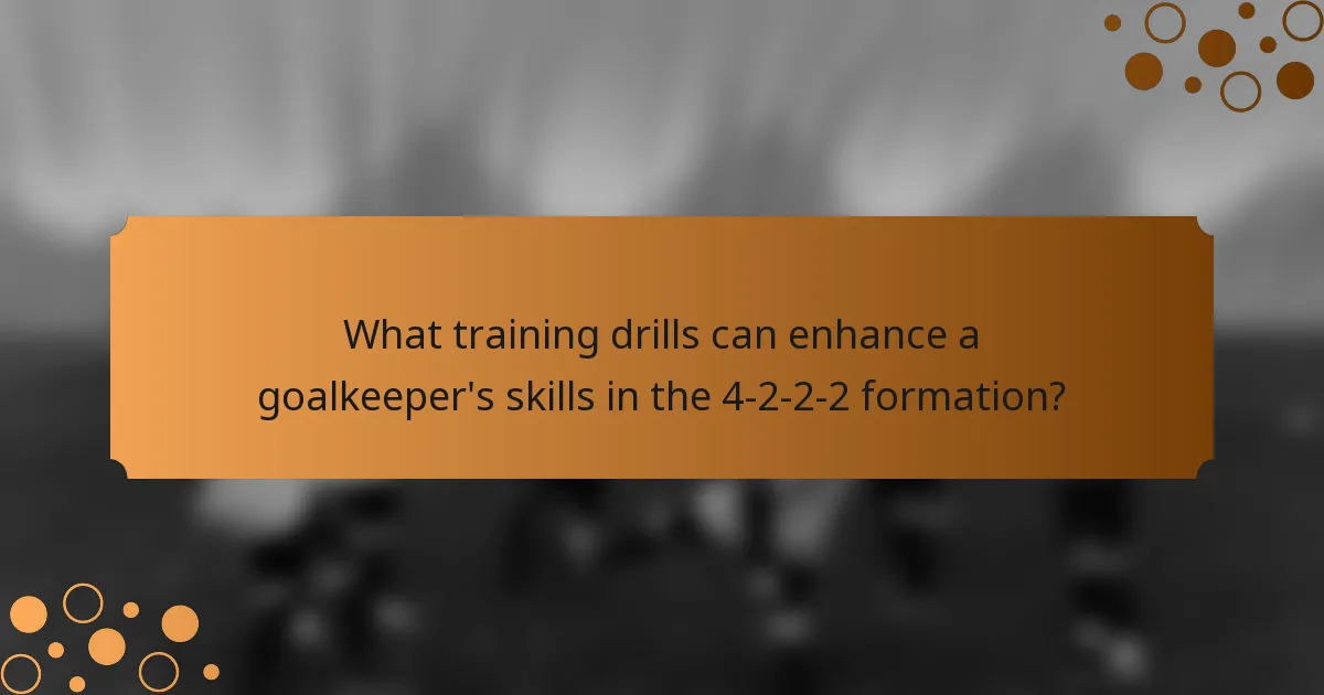 What training drills can enhance a goalkeeper's skills in the 4-2-2-2 formation?