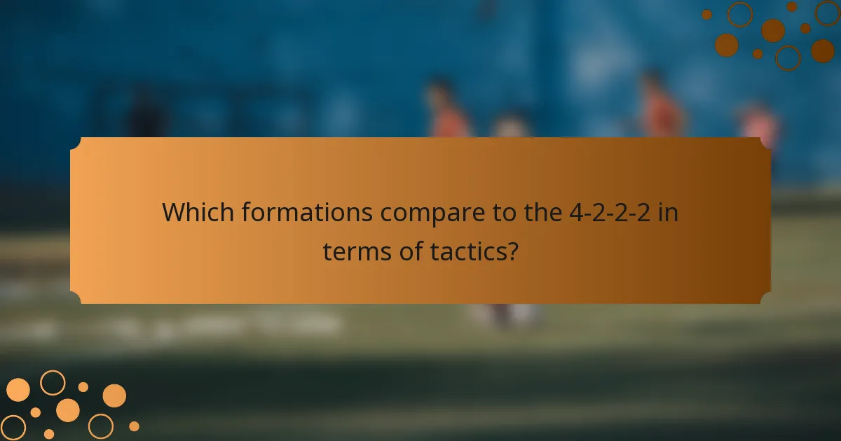 Which formations compare to the 4-2-2-2 in terms of tactics?